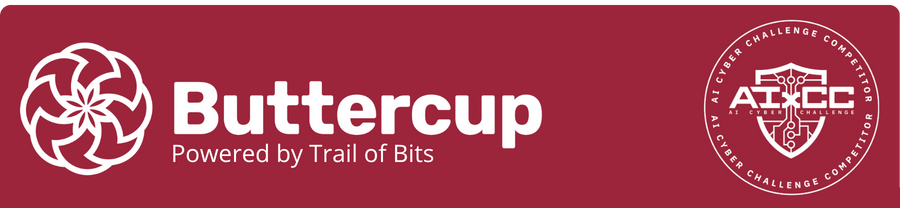 Buttercup AI Cyber Reasoning System logo and branding header