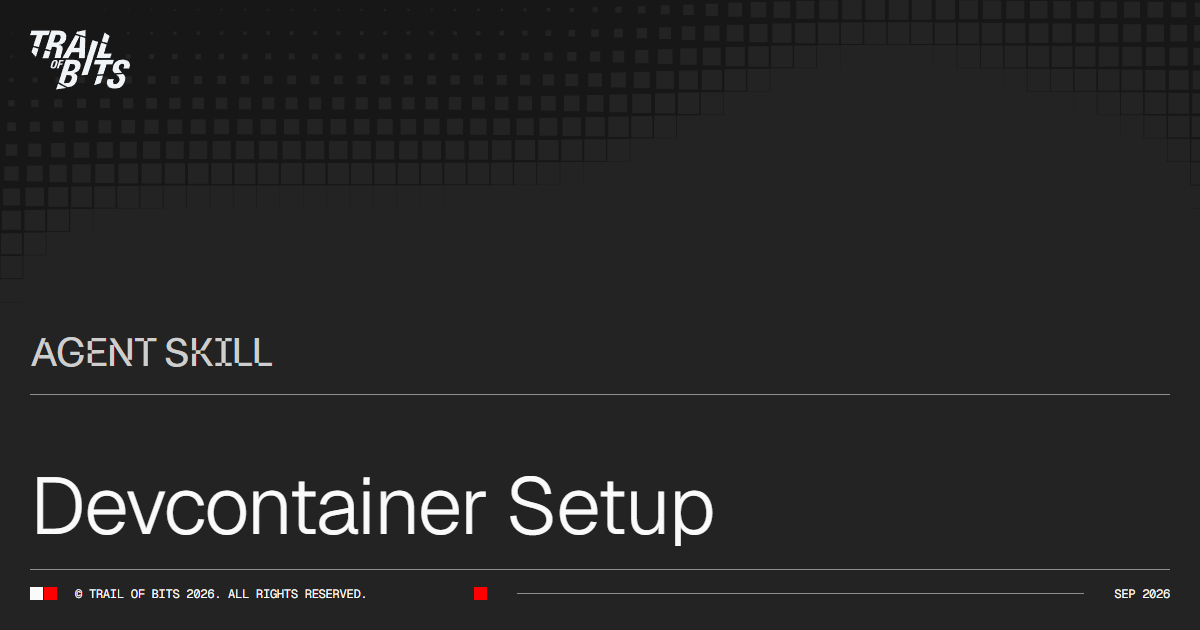 devcontainer-setup — Claude Code skill · Trail of Bits